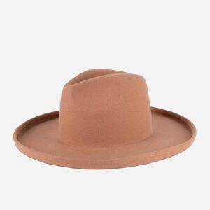 GIGI PIP CARA LOREN PENCIL BRIM FEDORA HAT dusty pink size 53